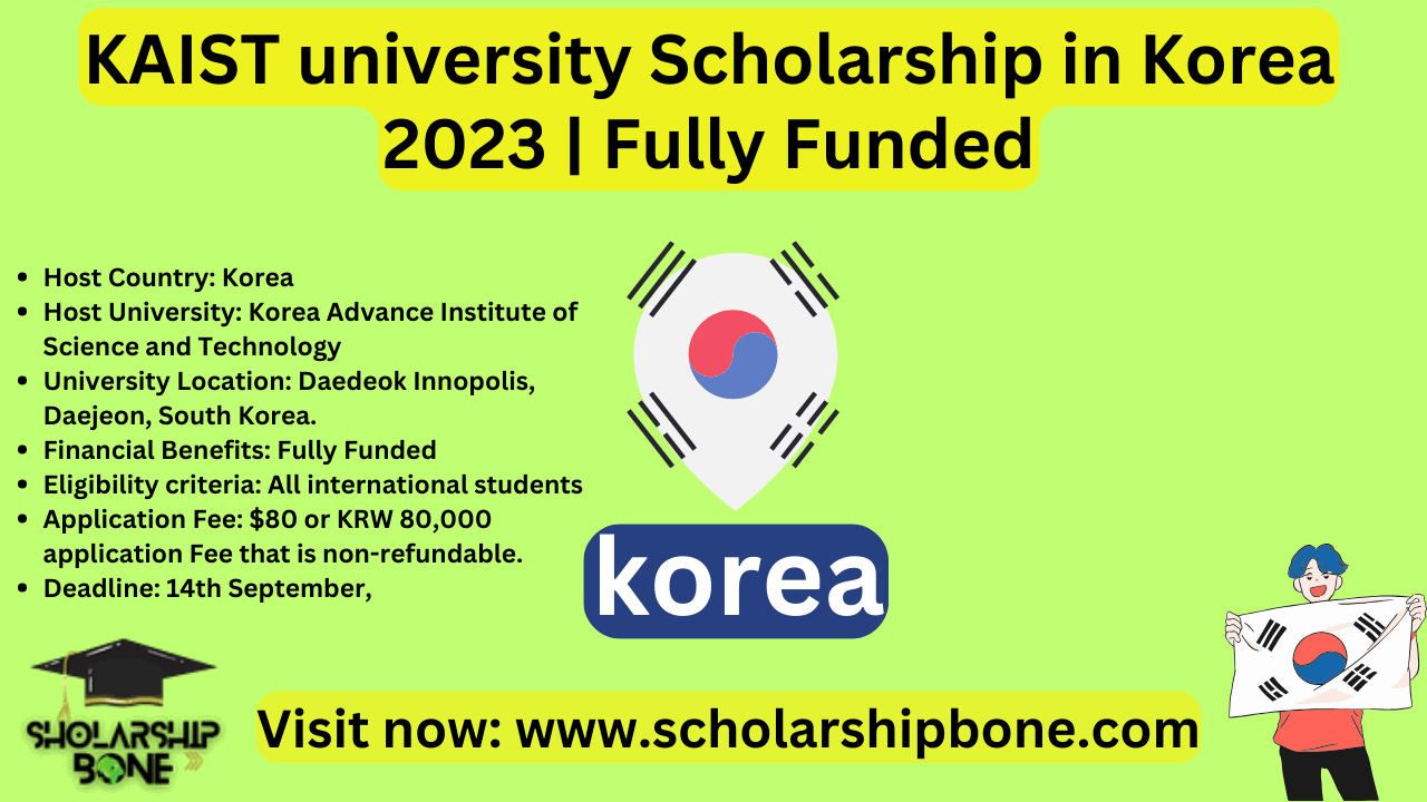 KAIST university Scholarship in Korea 2023 | Fully Funded