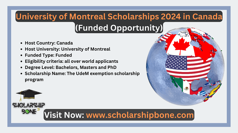 University of Montreal Scholarships 2024 in Canada (Funded Opportunity)