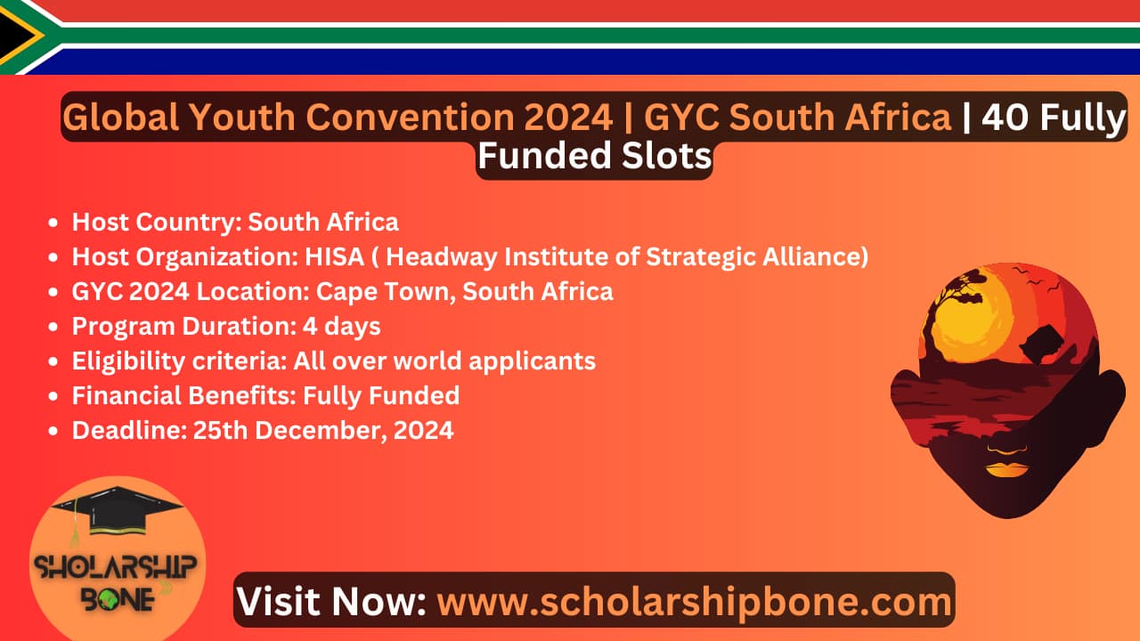Global Youth Convention 2024 GYC South Africa 40 Fully Funded Slots